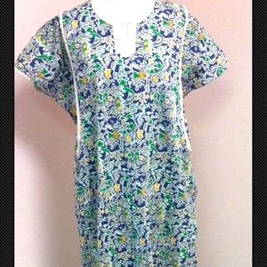 FLORAL🌺TUNIC Light Weight Airy Vintage Summer Boho House Dress Super Cute! Sz L